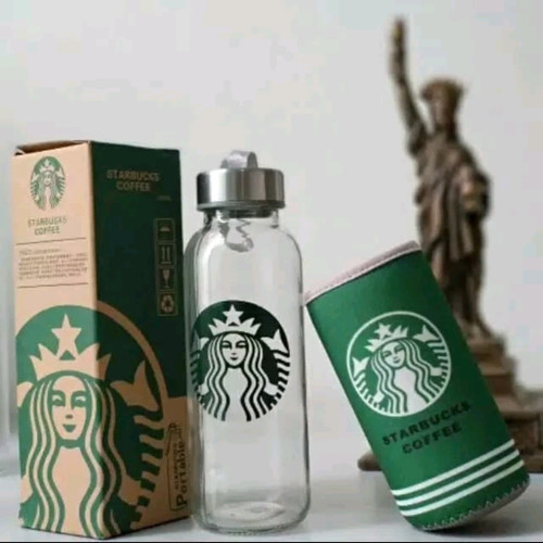 BOTOL TUMBLER KACA STARBUCKS FREE POUCH