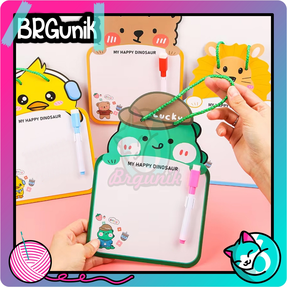 

Brgunik Papan Tulis Mini Anak Karakter Lucu / Papan Tulis Anak Free Spidol Bisa Dihapus Dan Tali