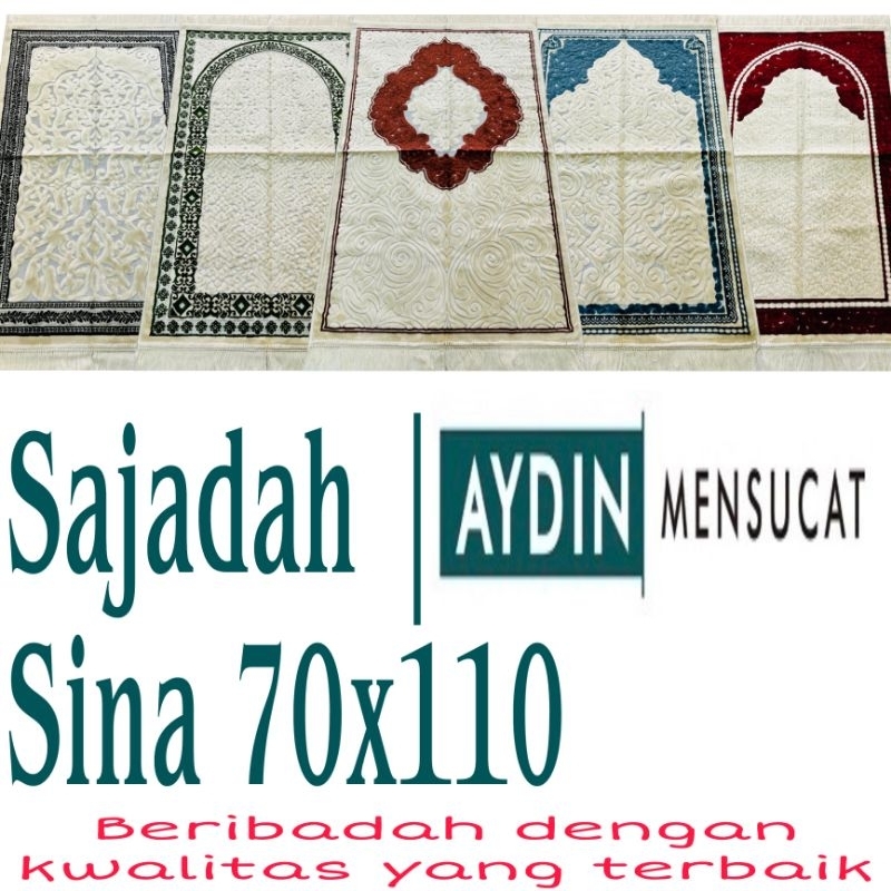 Sajadah Turki Aydin Sina Ukuran 70x110 Made in Turkey Sajadah Tebal Lembut Hiqh Quality / Sajadah Ma