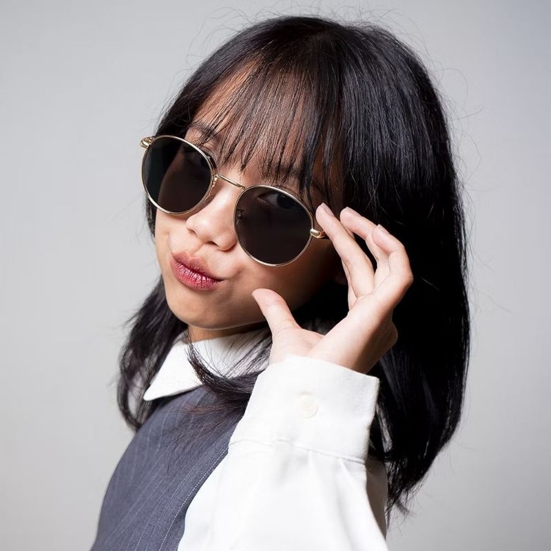 Kacamata sunglasses wanita prada bulat lensa anti uv 400 Protection authentic