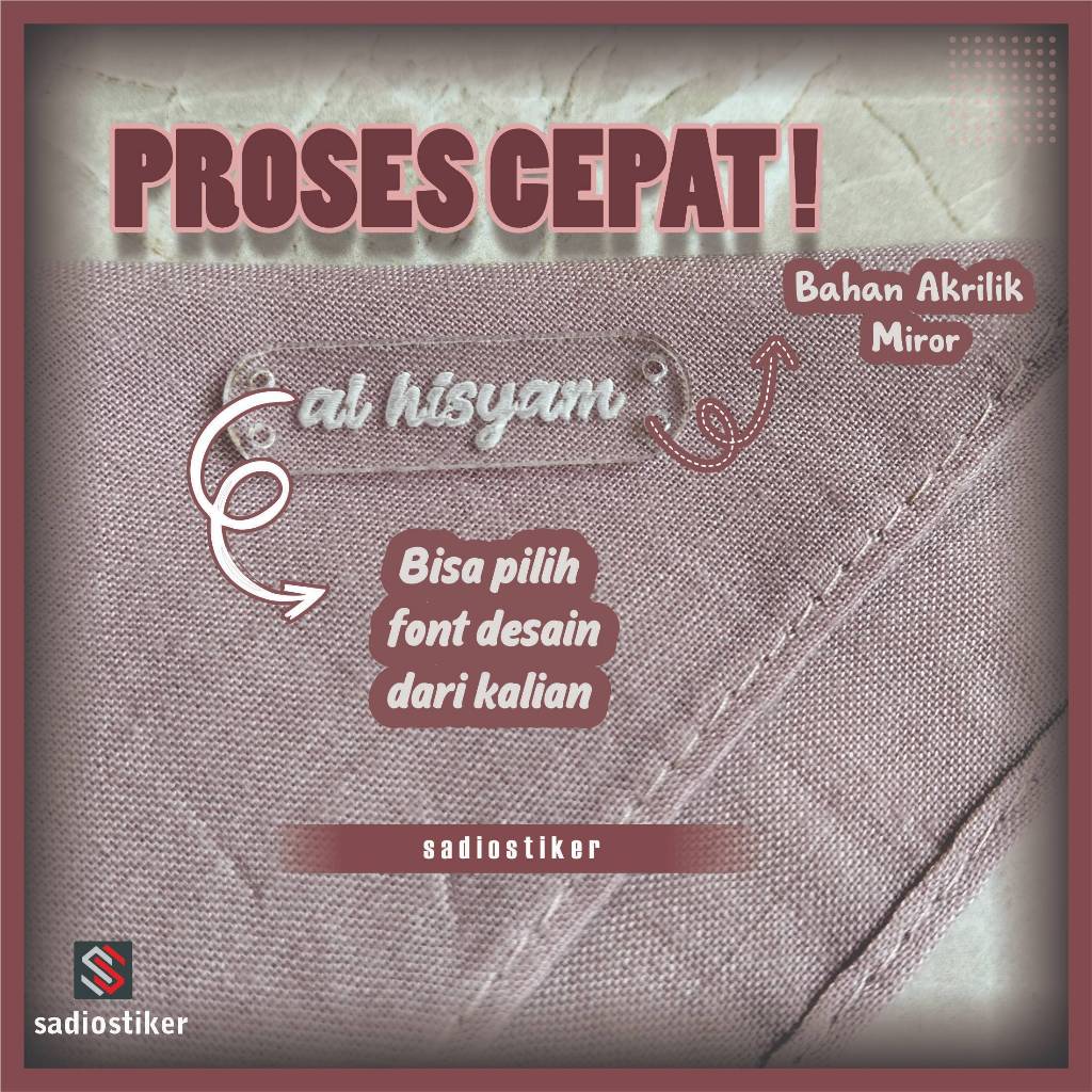 Label Akrilik | Merk Akrilik | Label Hijab | Label Akrilik Costum (TERMURAH/100pcs)