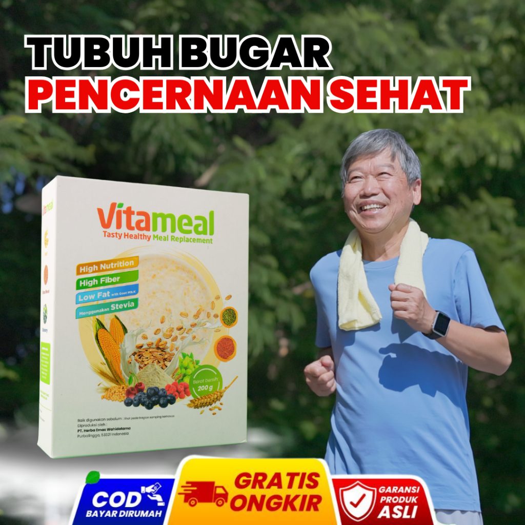 

AMPUH Vitameal Sereal Tubuh Segar Bugar Pencernaan Sehat Halal BPOM Organik Multigrain Alami Intermittent Fasting 16:8