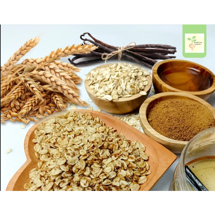 

p4yu SUPER OATMEAL 1KG - VANILLA CRUNCHY 5 MIX Rolled Oat, Vanilla, Palm Sugar, Coconut Oil