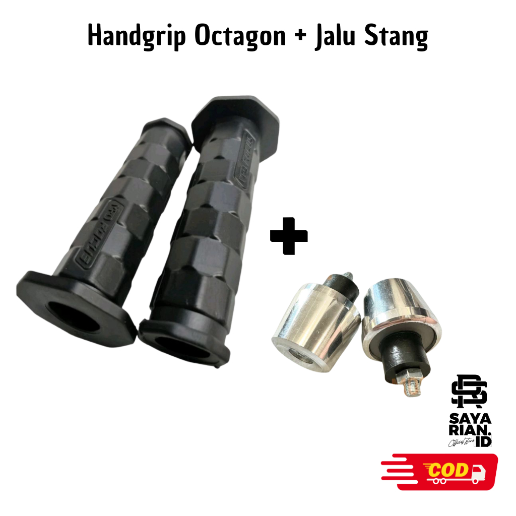 Grip Handgrip Octagon + Jalu Stang Model PCX / Busa Stang Motor / Sarung Gas Motor Universal