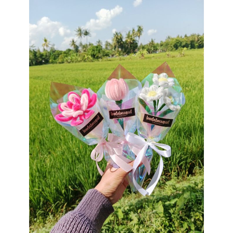 BUKET KAWAT BULU WRAPPING HOLOGRAM