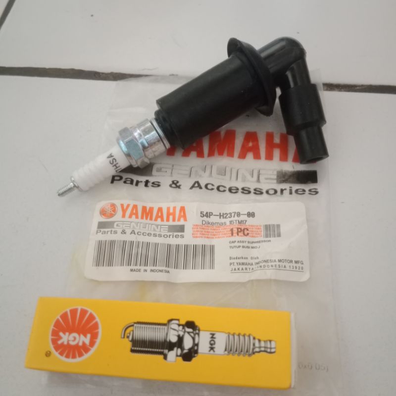 TUTUP BUSI + BUSI NGK C7 MIO J MIO 3 fino fi  XEON