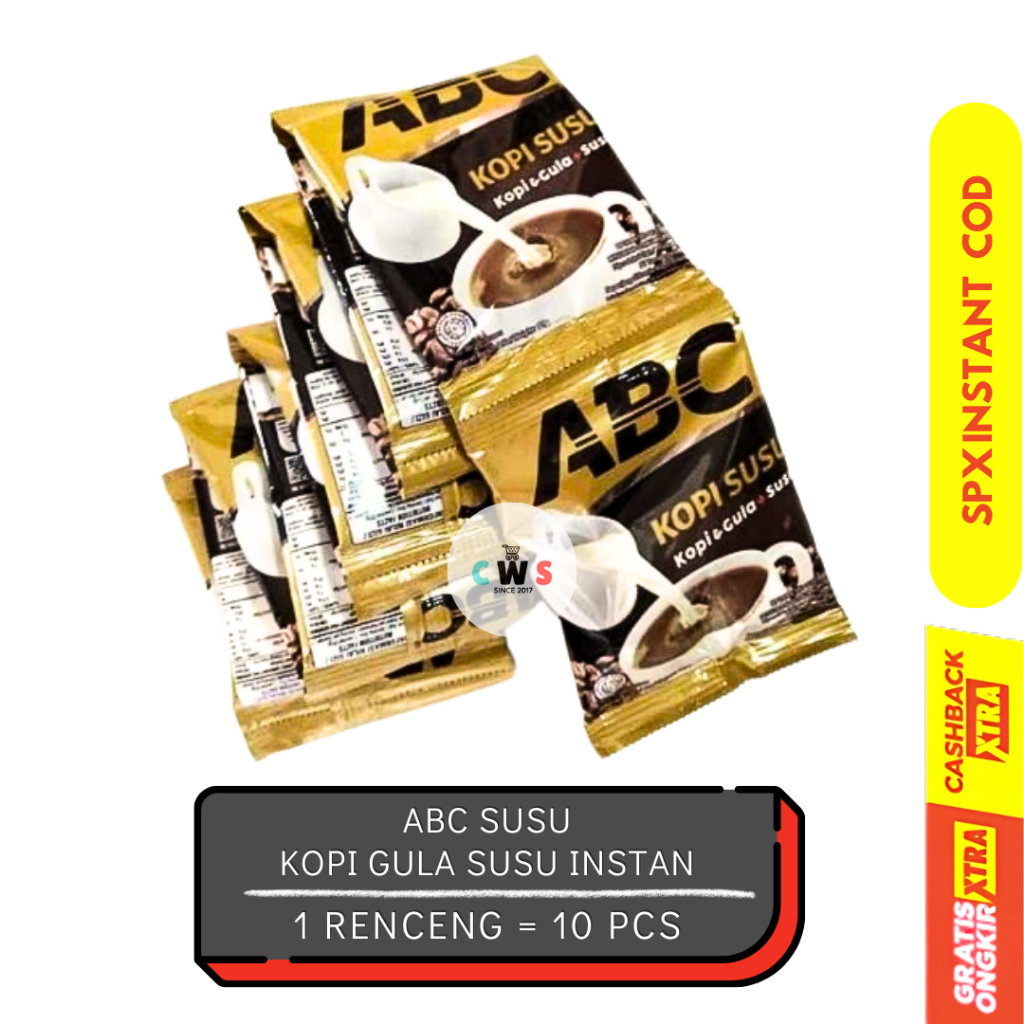 

ABC SUSU Kopi Gula Susu Instan Sachet - 1 Renceng / 10 Pcs