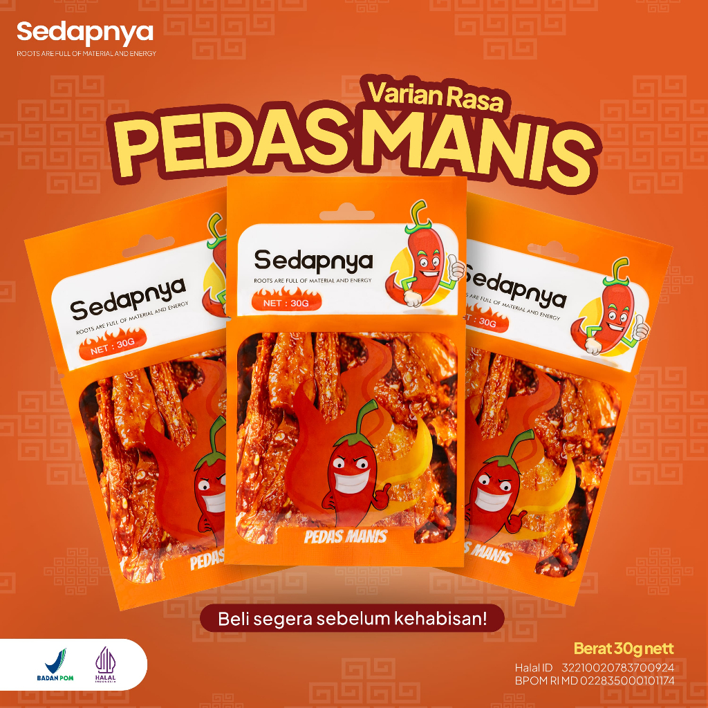 

6pc 30gr sedapnya snack viral gluten spicy sticks enak halal dan BPOM aman dikonsumsi dan bergizi