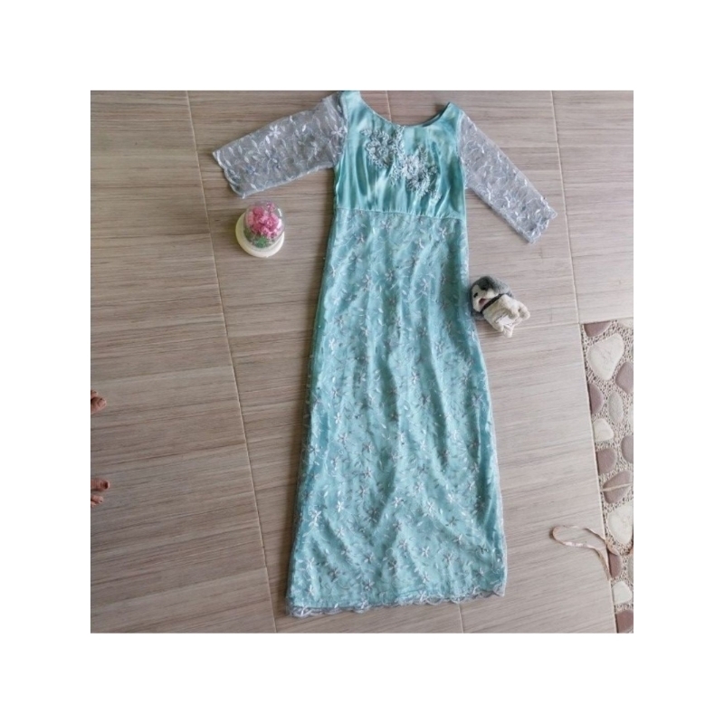 dress preloved pesta biru muda