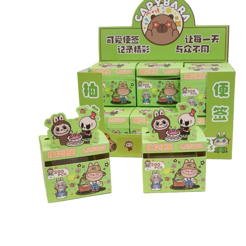 

STICKER NOTE BOX STIKER LABEL TAG NAMA STATIONARY sticky notes pull out paper aesthetics label name