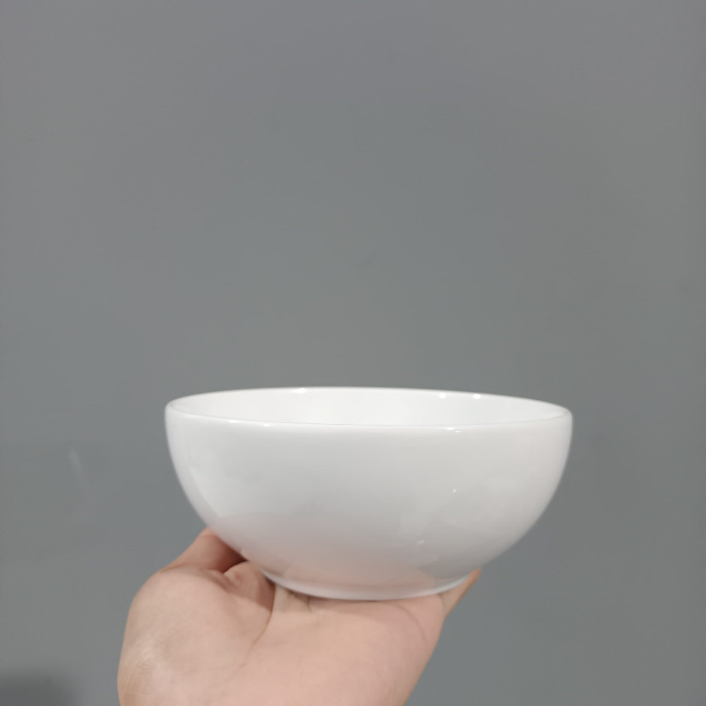 Mangkok Kuah Keramik 12.1CM (1PCS) Putih Polos By Indo Keramik / Mangkok Soup / MK13-AAM