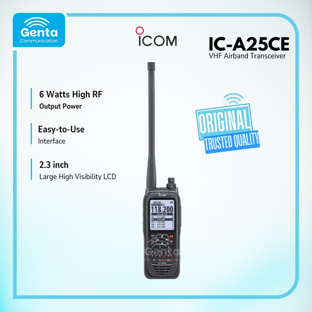 HT ICOM IC-A25CE/ICOM IC A25CE / IC A25CE VHF Airband Transceiver GARANSI BARU ORIGINAL TERMURAH