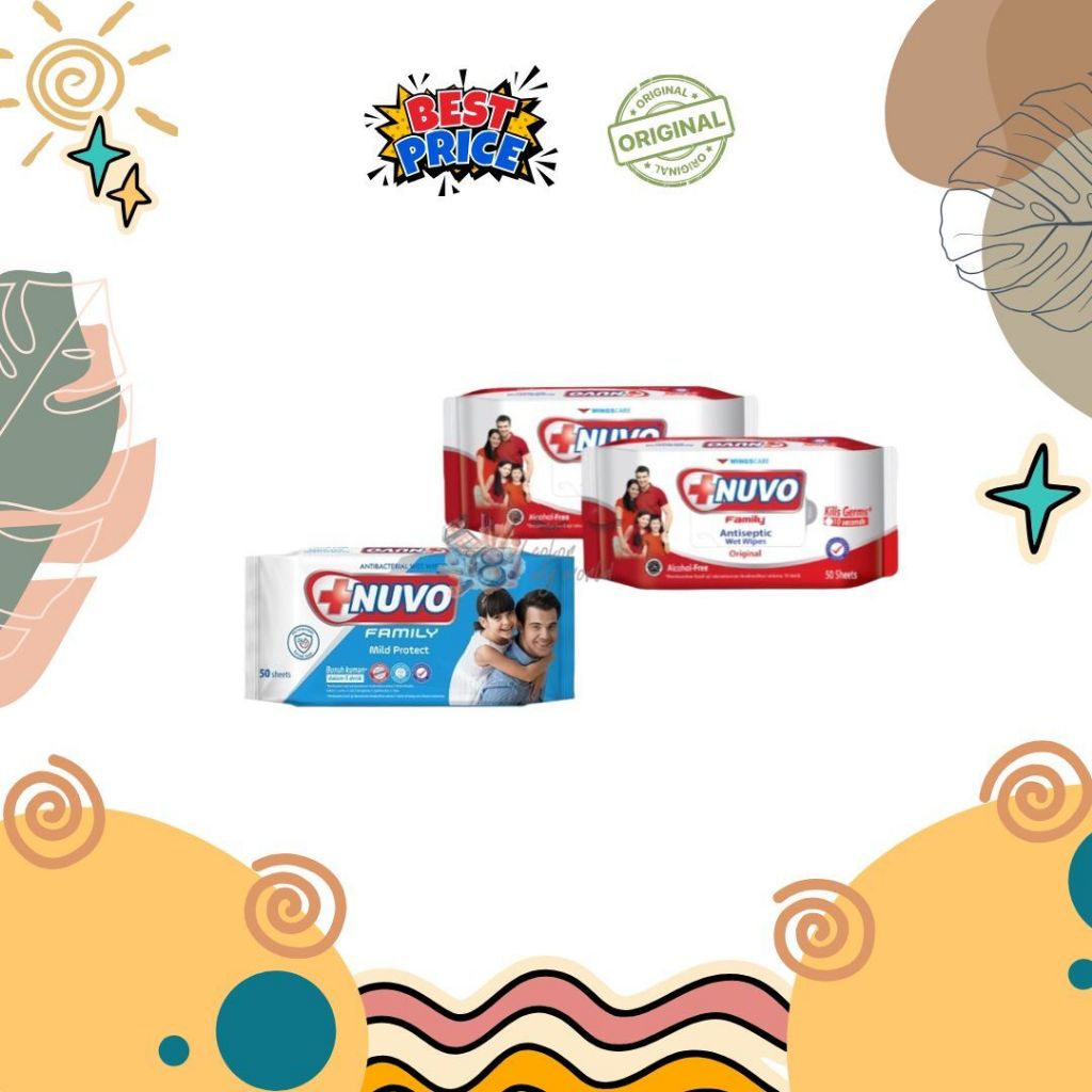 NUVO Family Wet Wipes Antiseptic 50's