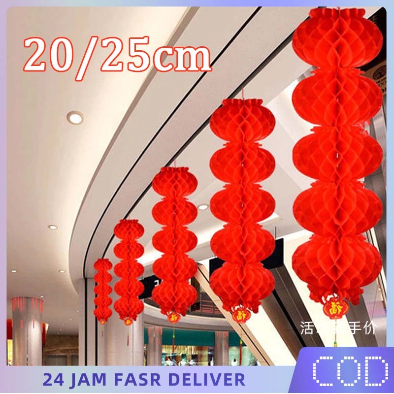 Lampion Honeycomb Lampion 5 Susun Honeycomb Bulat Tingkat Lampion Imlek Gantung