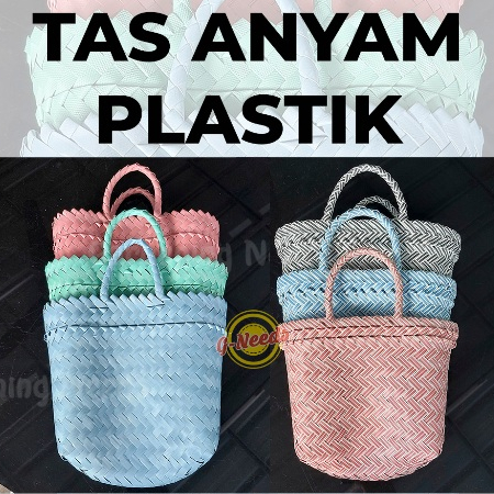 Tas Anyaman Plastik Kecil Tas Pasar Kantong Belanja Keranjang