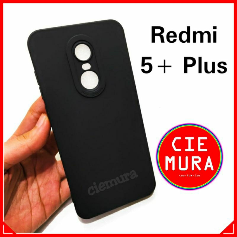 CIE Case Hitam Redmi 5 Plus Black Matte Softcase Polos Lentur Slim Silikon HP Ciemura