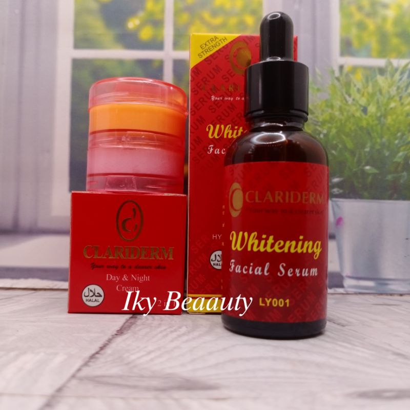 Paket CLARIDERM 3in1 ( Krim Siang ,Krim Malam , Serum )