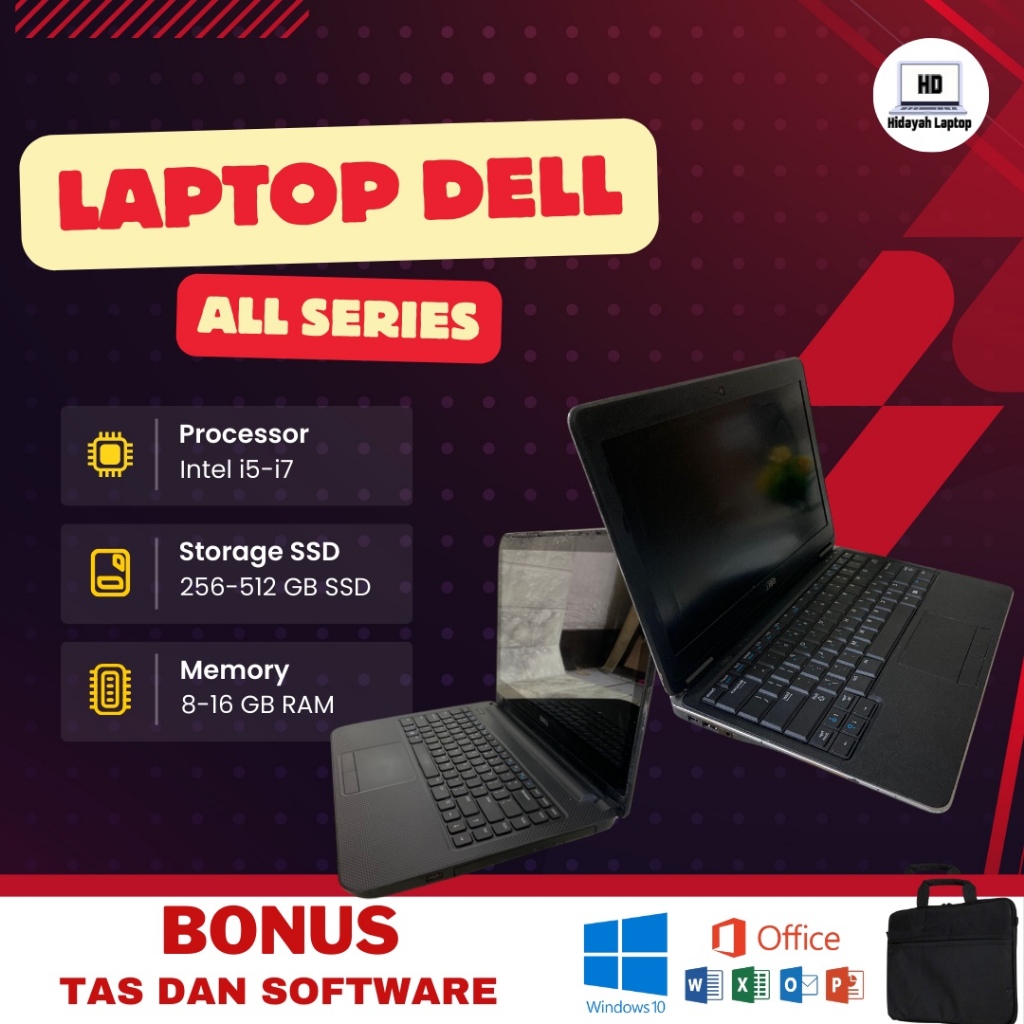 Laptop Dell i5-i7, 3437, E7240, E6410, Laptop Second Mulus, Laptop Core i5-i7, Laptop Sejutaan