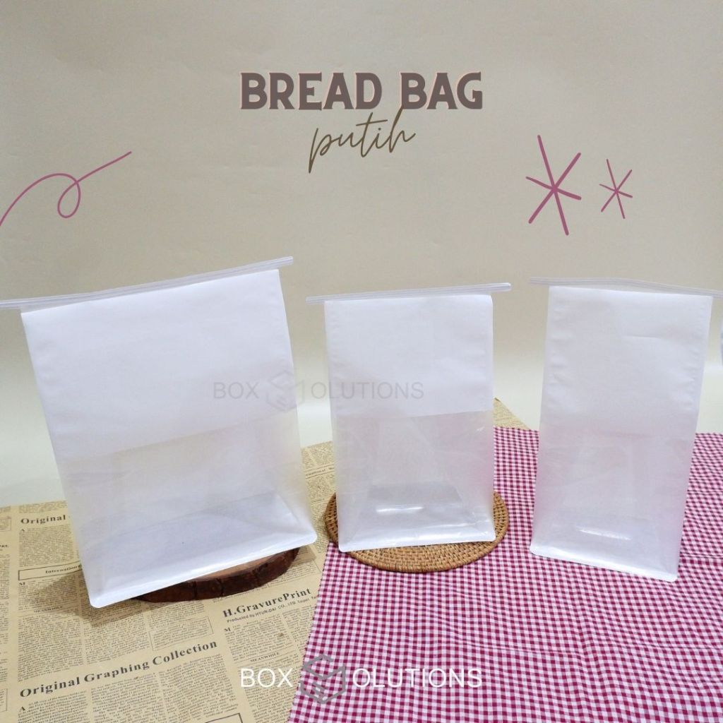 

[isi 10] bread bag putih / plastik roti tawar / paper bag roti + kawat ikat