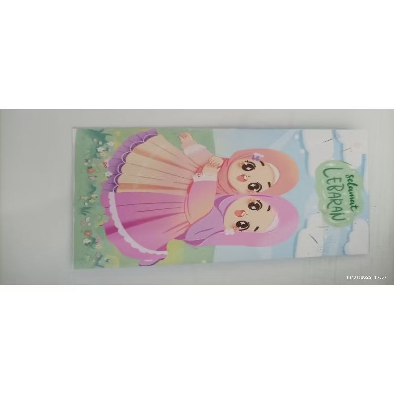 

amplop angpo lebaran motif anak cewek muslim