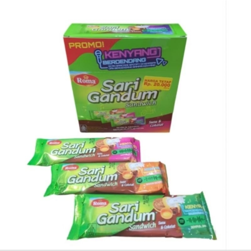 

Sari Gandum Sandwich Susu & Cokelat 324 gr ( 1 box isi 12) / Biskuit Sari Gandum / Sari Gandum Susu & Cokelat