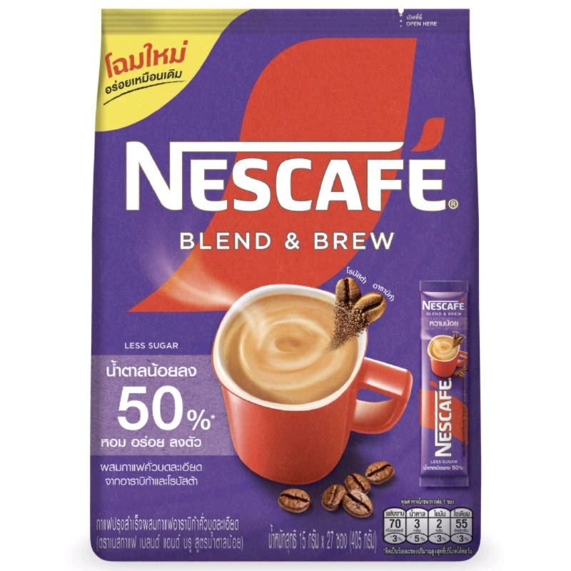 

Nescafe Blend & Brew Thailand Kopi Coffee Instant coffee mix expresso roast 15.1gr x 27 sachets packs blend and brew blend&brew