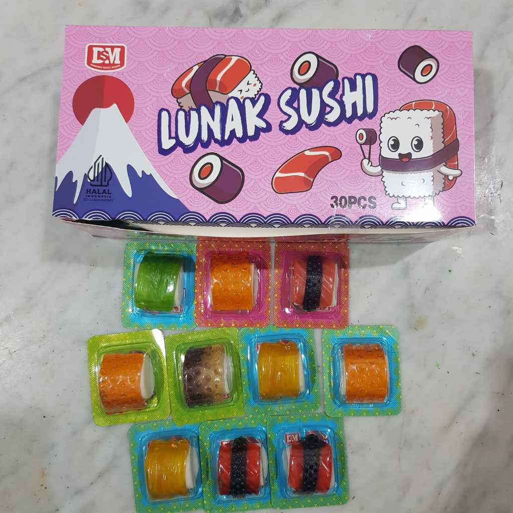 

Permen Jelly Lunak Gummy Sushi Viral