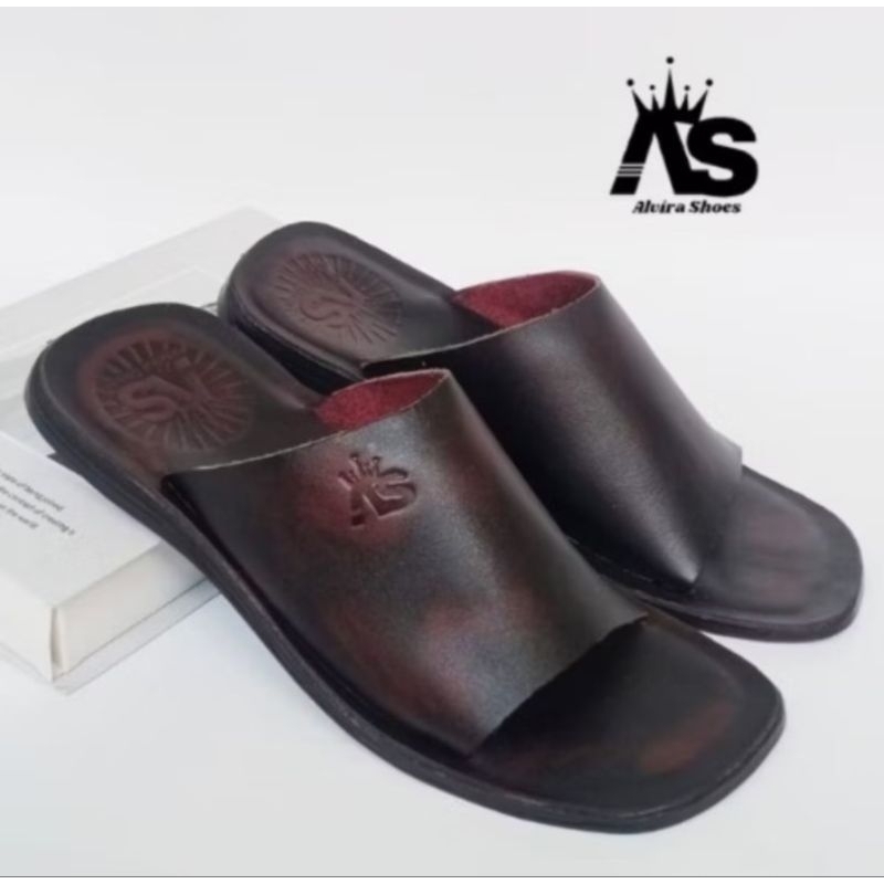 Sandal pria Kulit sapi asli, Sandal Santai pria kulit asli Sandal casual pria kulit asli Sandal Slid