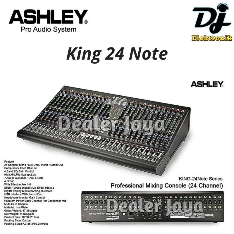 Mixer Analog Ashley KING 24 NOTE / KING24 NOTE - 24 channel