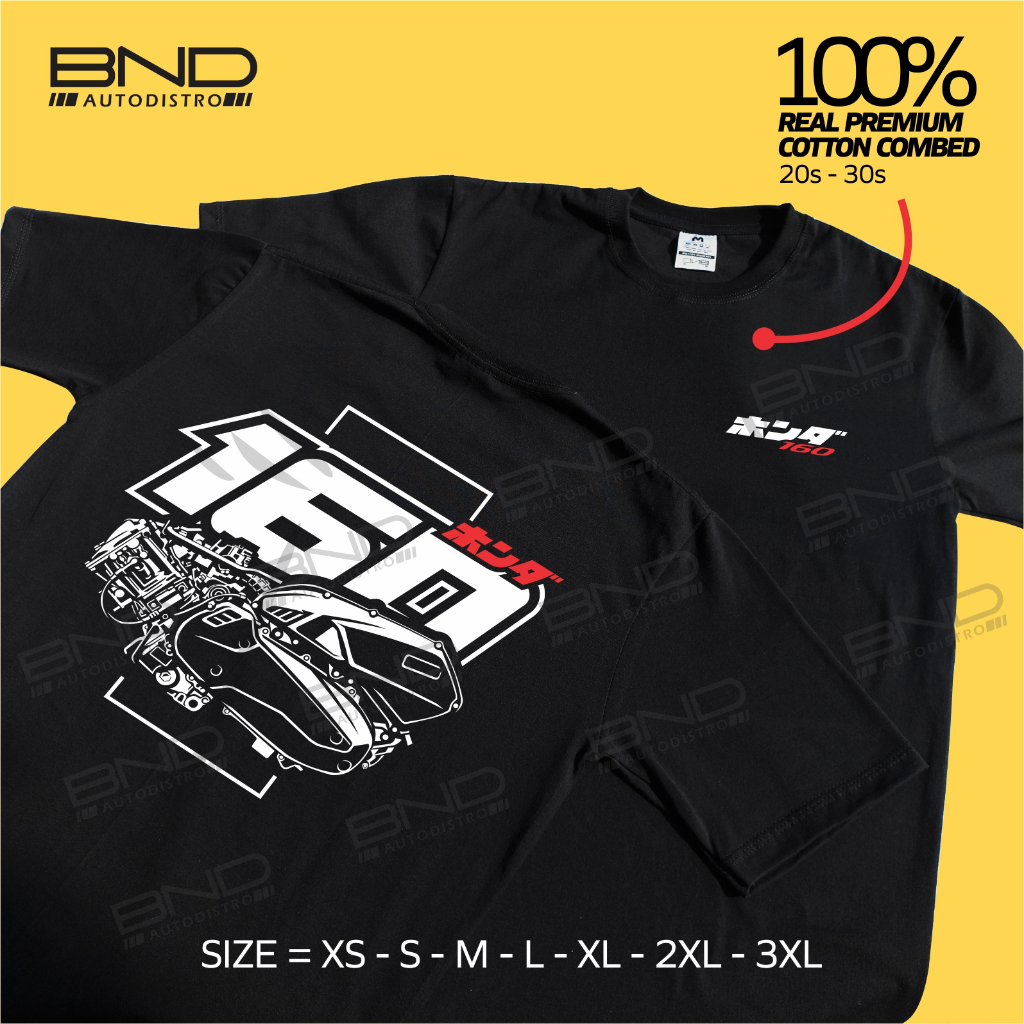 BND - Kaos Honda ADV 160 ENGINE T-Shirt Baju Kaos ADV 160 Mesin Kaos Motor Honda Kaos Distro Pria