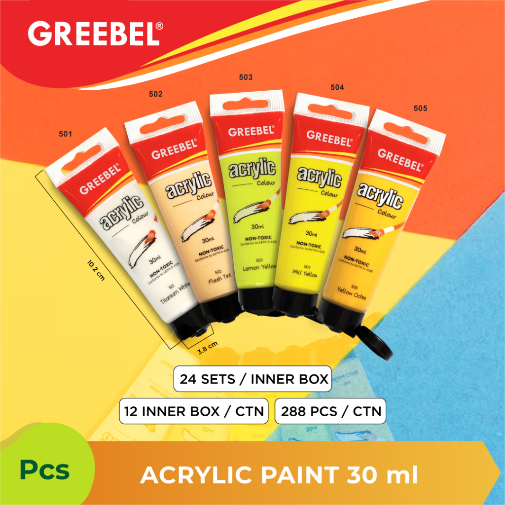 

Greebel Cat Acrylic / Cat Lukis Akrilik 30 ml untuk Seniman, anak2 / Acrylic Paint Color Canvas