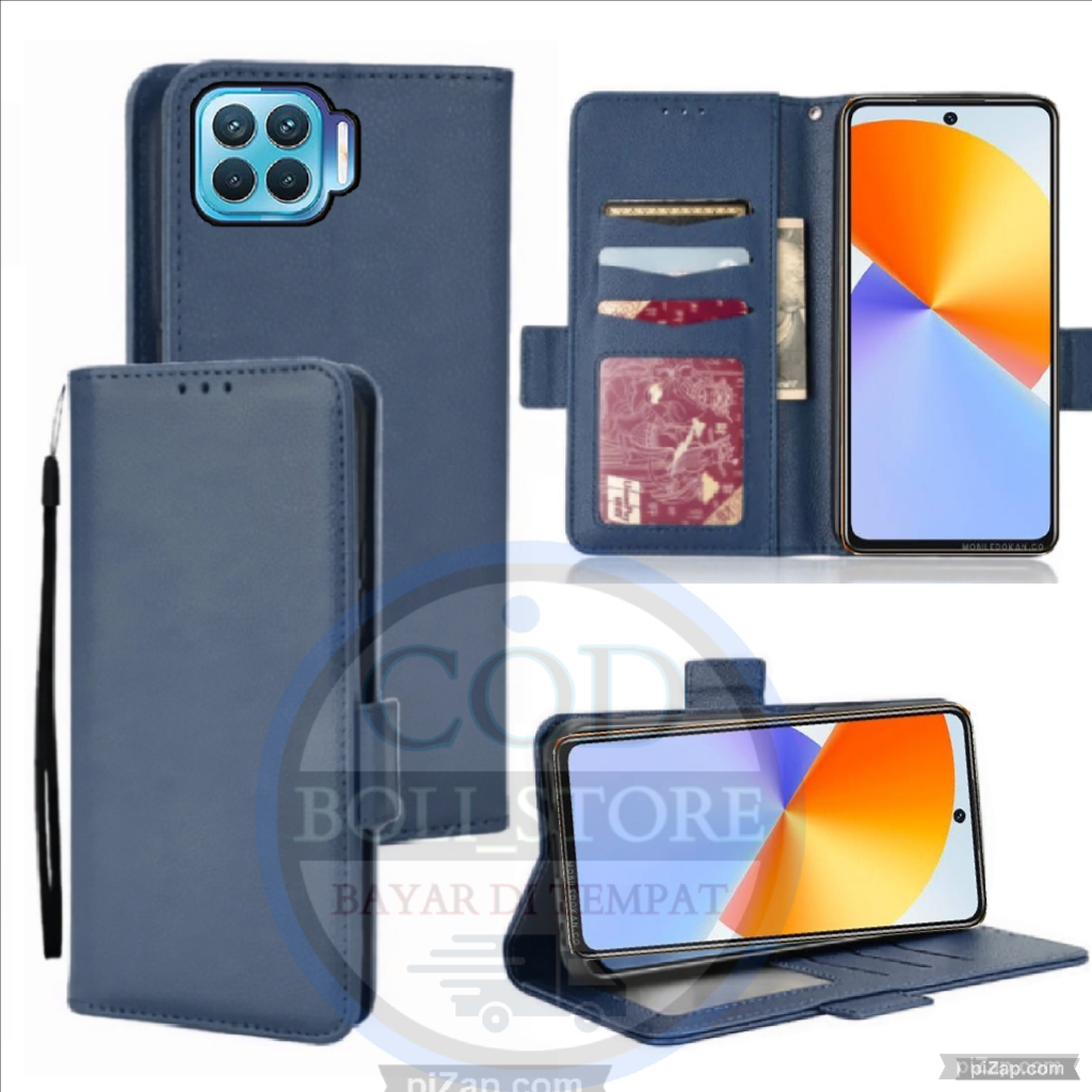 CASE HP OPPO RENO 4F - CASING DOMPET-FLIP COVER LEATHER-SARUNG HP