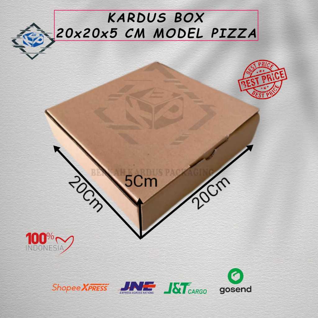 

Kardus box 20x20x5 cm model pizza baru