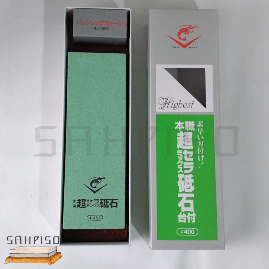 Naniwa Chosera 400 Grit stone Sharpening Whetstone batu asah pisau dengan tatakan dan nagura stone c