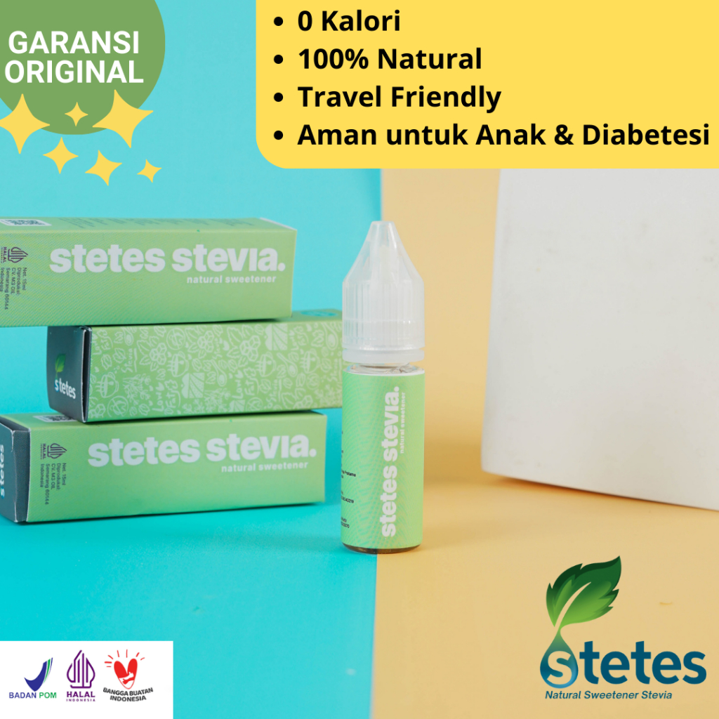 

Stevia Cair (5 ml) Organik Pemanis Alami - Pengganti Gula Sehat, Nol Kalori untuk Minuman & Makanan