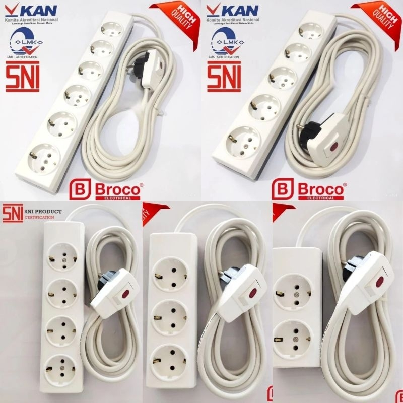 stop kontak broco 2 3 4 5 6 lubang on off kabel 1 2 3 4 5 6 7 8 9 10 meter / stop kontak broco kabel