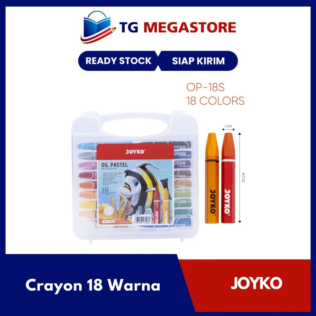 

Crayon Oil Pastel Joyko 18 Warna