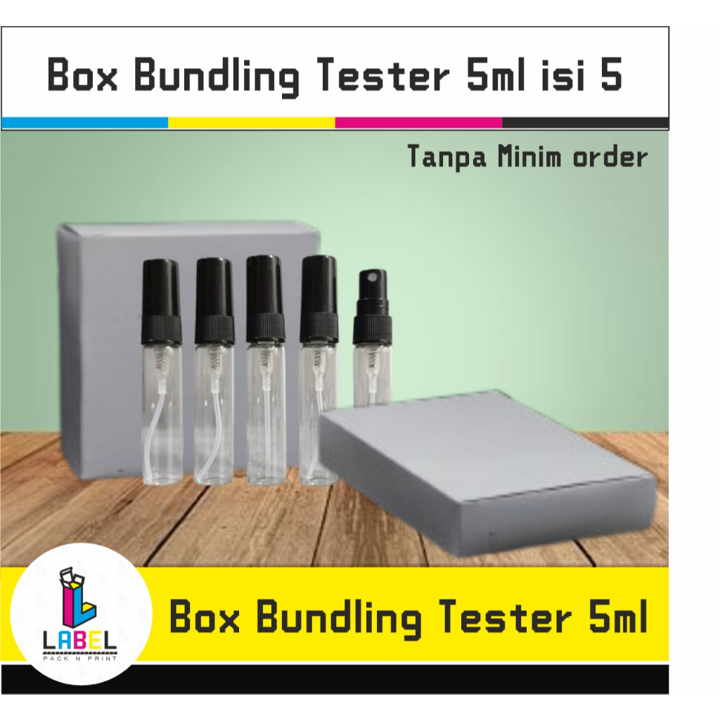 

Box / dus BUNDLING botol tester 5ml muat 5 botol POLOS