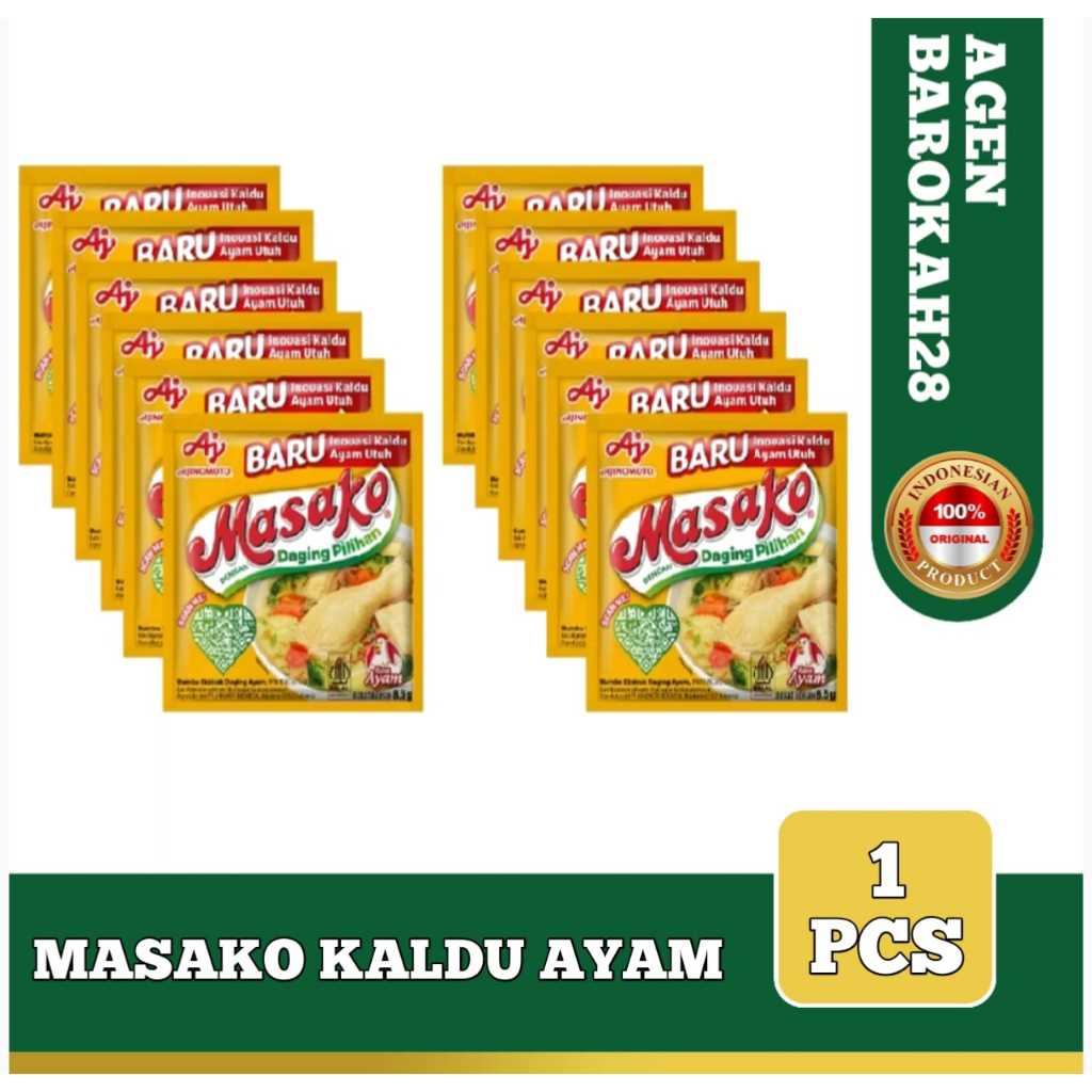 

Masako bumbu kaldu ayam penyedap rasa 8.5g (1pcs)