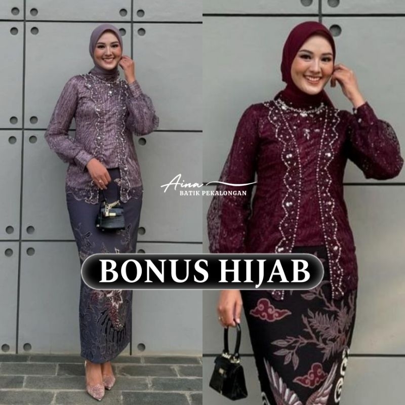 Kebaya Wisuda Kutubatu Mega Tunangan Lamaran Modern Terbaru Brukat Batik Bahan Katun Prima
