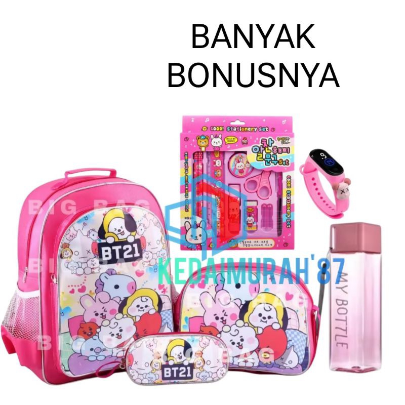 Tas BTS tas ransel anak perempuan TK SD tas anak karakter tas ransel