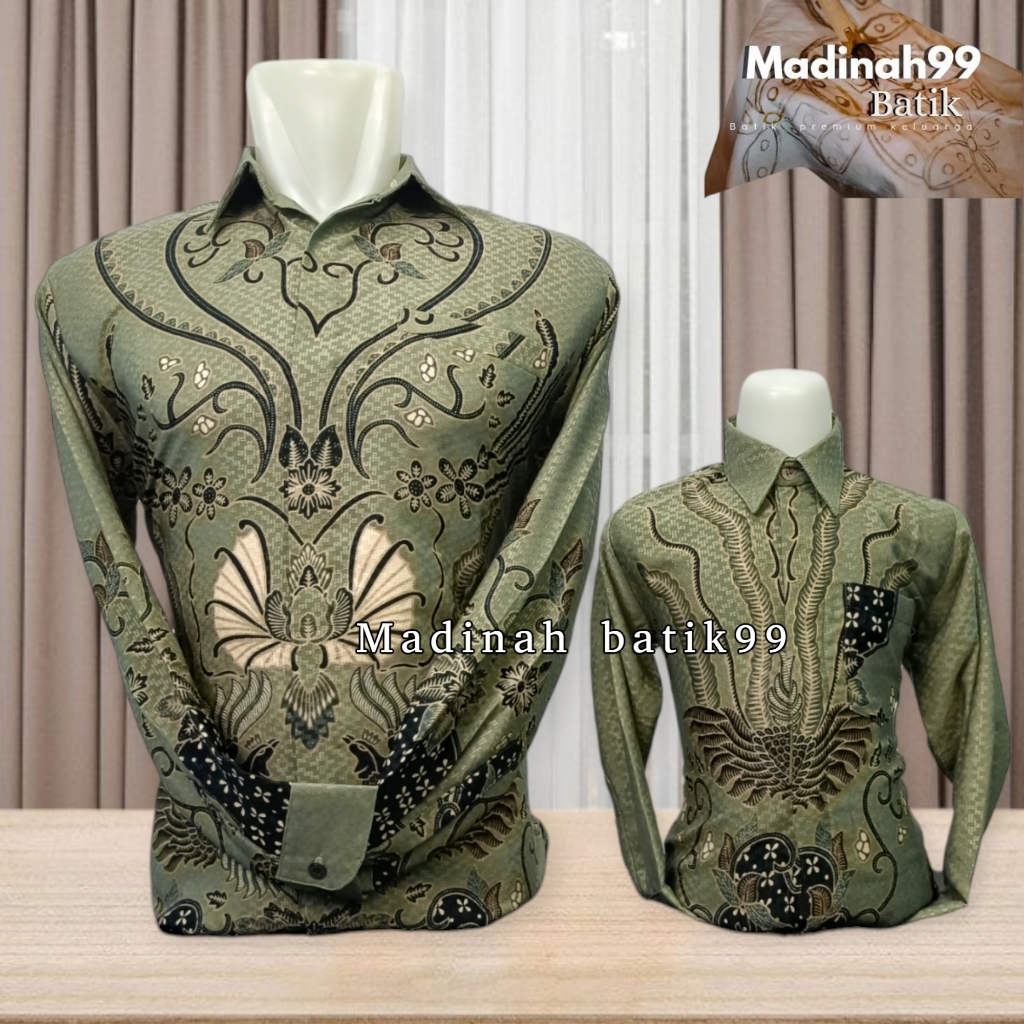 kemeja doby couple ayah anak green sage / kemeja pasangan ayah anak hijau sage doby priginal