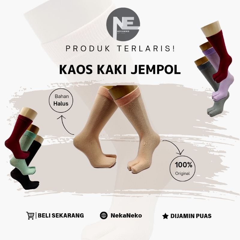 KAOS KAKI JEMPOL VIRAL POLOS BAHAN NYLON SPANDEK