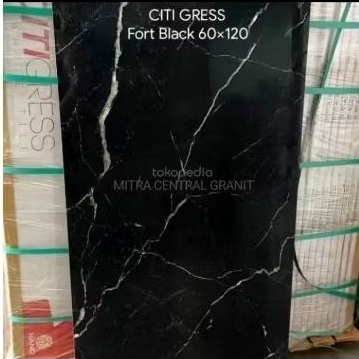 Granit hitam motif 60x120 fort black Citi gress