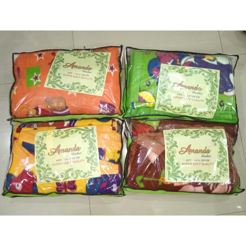 Selimut Amanda 145x195 Bahan Micro Katun Lembut Hangat