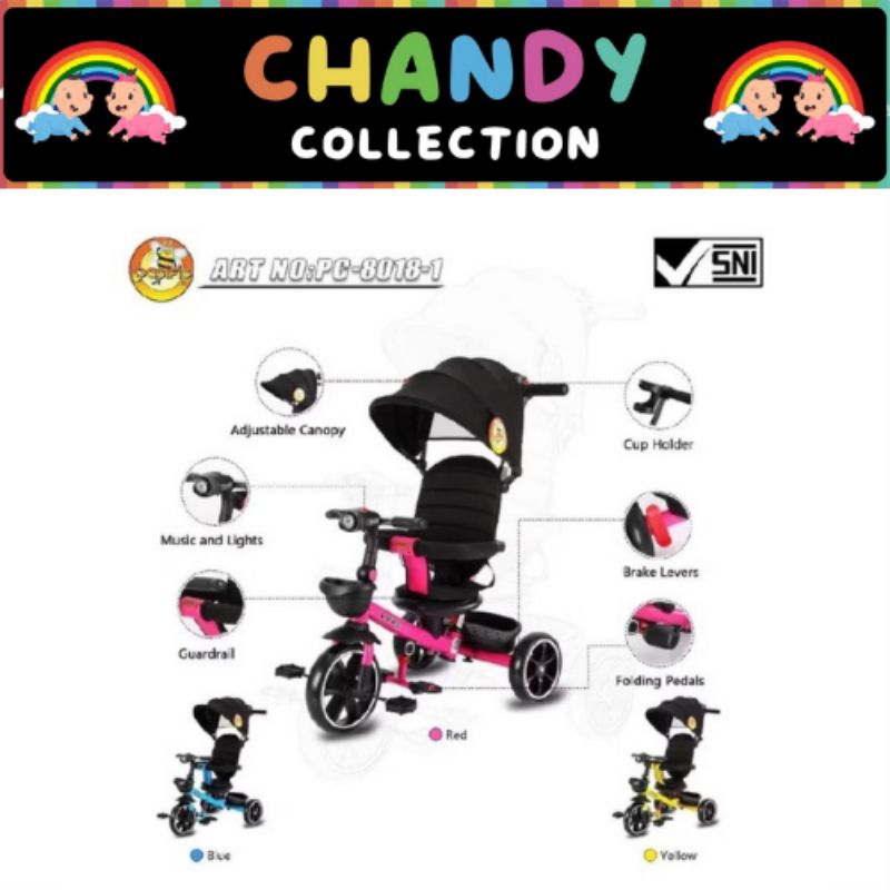 TRICYCLE SEPEDA ANAK RODA TIGA PACIFIC 8018-1
