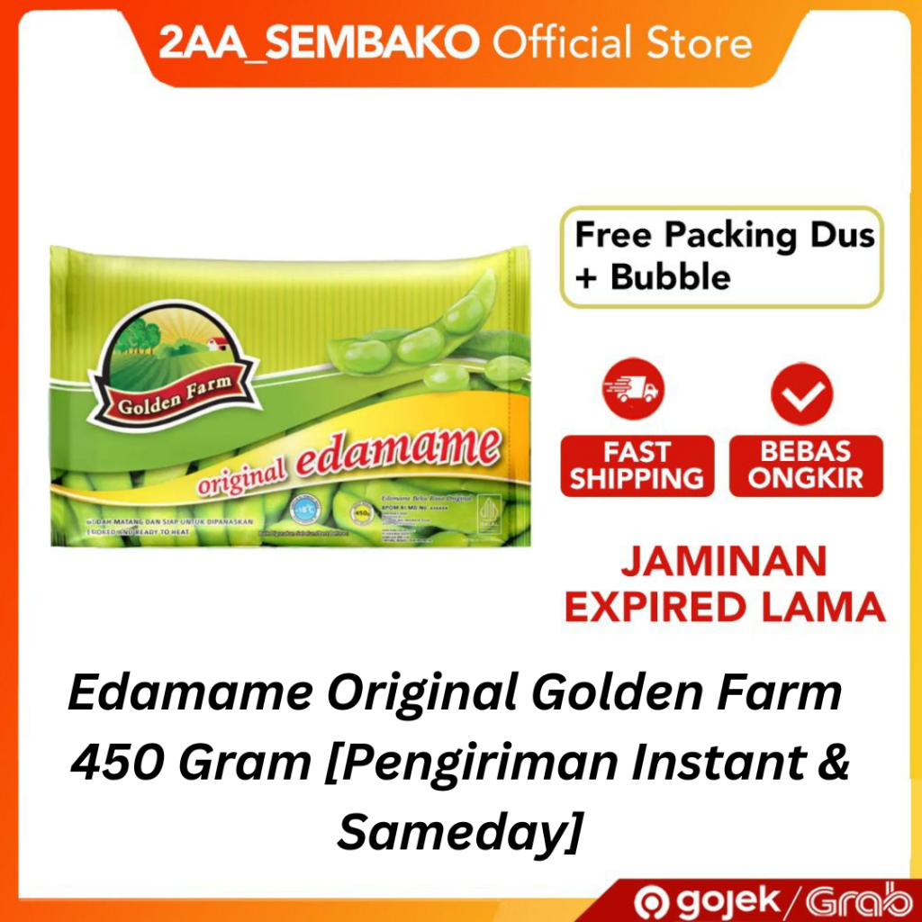 

Edamame Original Golden Farm 450 Gram [Pengiriman Instant & Sameday]