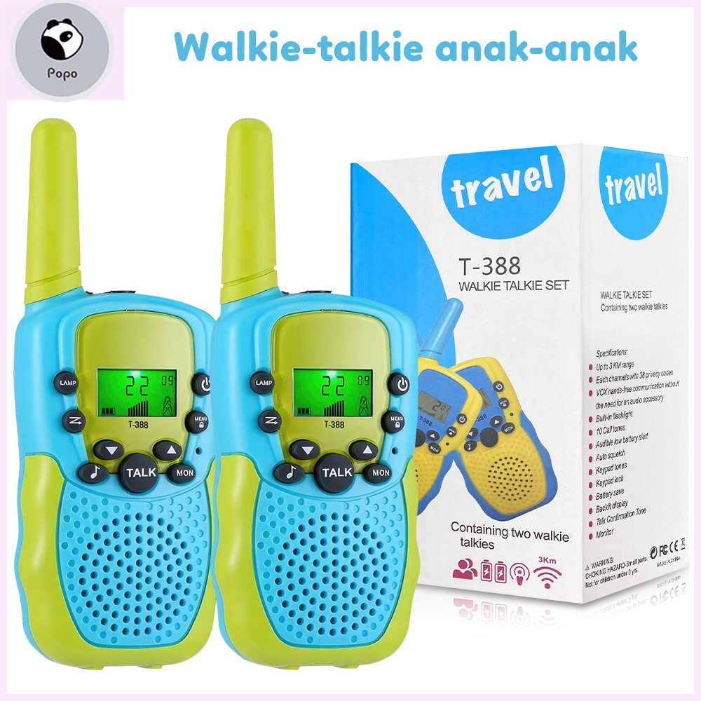 2pcs Mini HT 22 Channel Mainan Walkie Talkie Anak-anak T388 Berguna Talky Untuk Outdoor 3KM