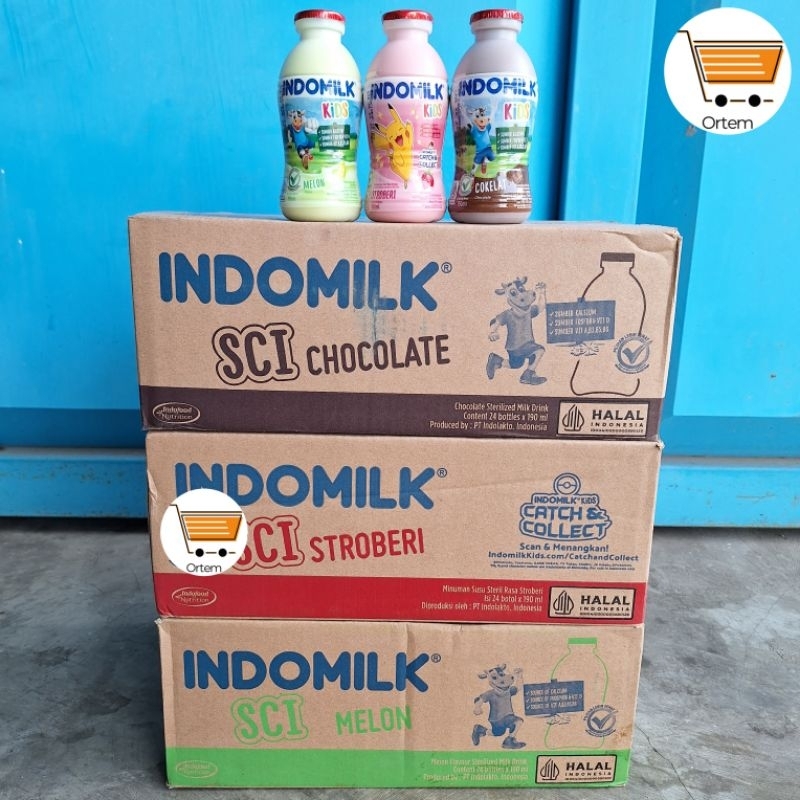 

INDOMILK BOTOL 190 mL 1 DUS | 24 PCS | COKELAT | STROBERI | MELON