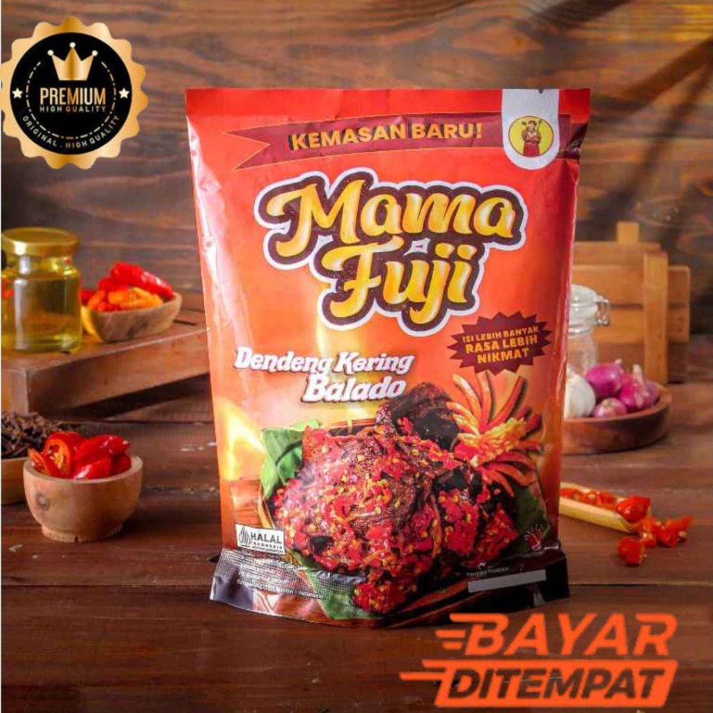 

Dendeng Mama Fuji 100% Halal Daging Balado Kering Pedas Kriuk OMA GALA VIRAALLL 200 GR